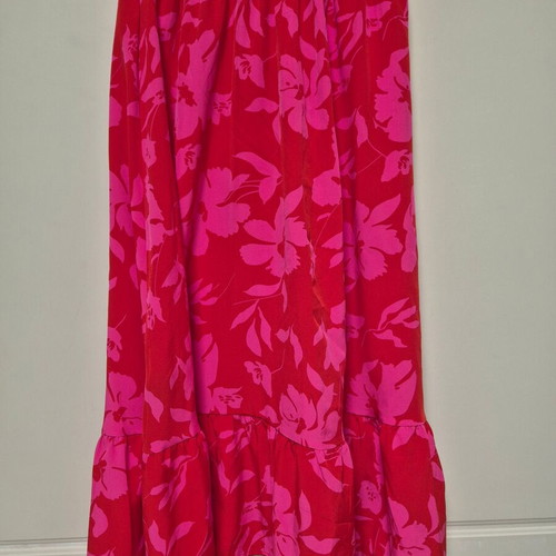 Maxi summer skirt like new, two-tone red-fuchsia, S/M