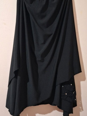 Black elastic skirt used with design