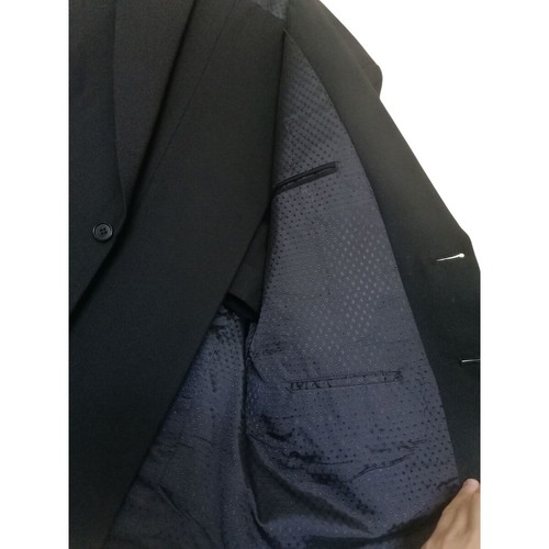 Handmade Wedding Suit like new, black, with extra trousers and silk scarf