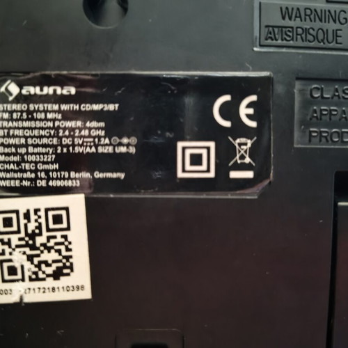 Auna MC-120 CD player used with radio, Bluetooth and USB