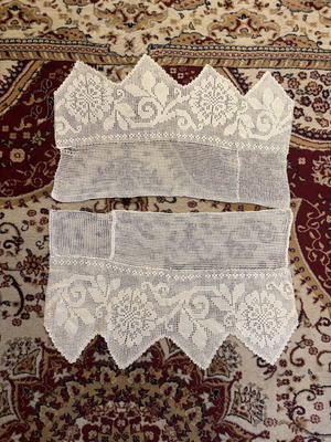 Handmade lace like new, two large pieces 65x40