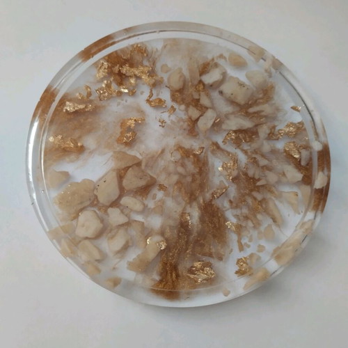 Small Handmade Liquid Glass Coaster Like New