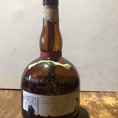 Grand Marnier collectible bottle with cork and drink, 1970s-1980s, used