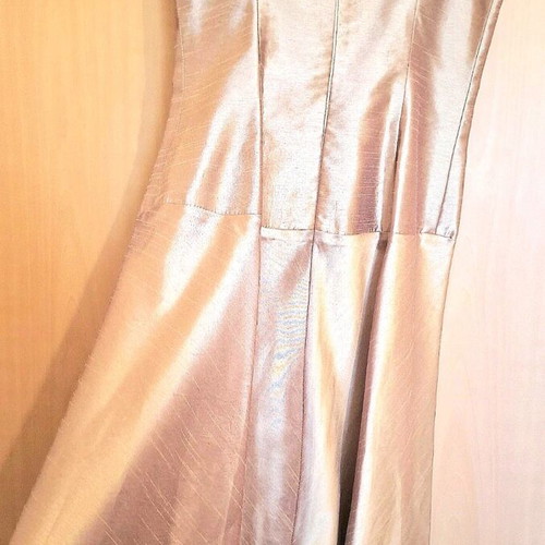 Vintage MONSERA mid-length dress cotton satin like new, brown bronze