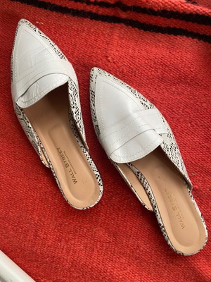 Wall Street mules μεταχειρισμένα με λεπτομέρειες snakeskin, μέγεθος 41