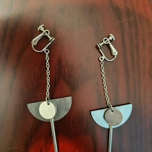 Earrings clip-on, like new, gold and silver colors