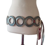 Ζώνη Miss Sixty vintage denim με μεταλλικούς κρίκους και ρυθμιζόμενο μήκος, καινούργια