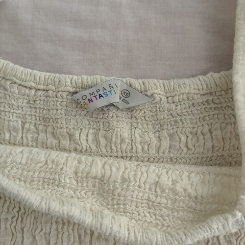 Compania Fantastica cotton top like new, beige, puff sleeves