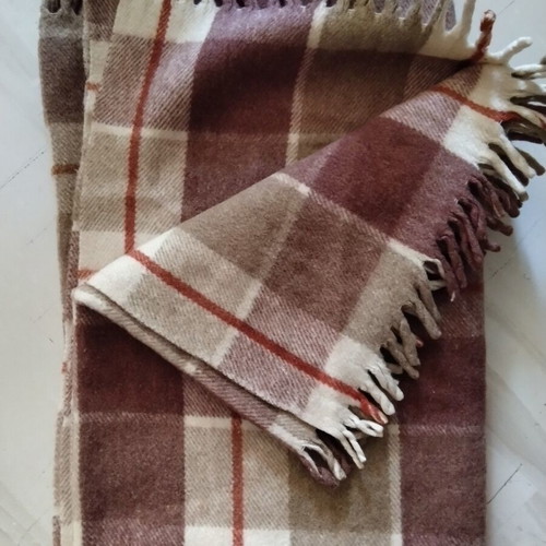Vintage blanket authentic virgin wool double