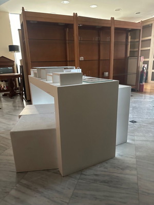 White Workbenches used, wood, professional use, 1m and 1.3m
