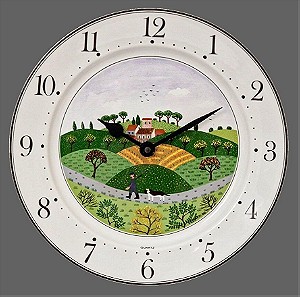 Villeroy & Boch Πορσελάνινο Vintage ρολόι τοίχου του 1970, Naif Design