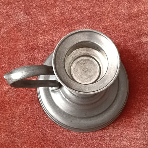 Vintage candle holder with pewter base from France, like new