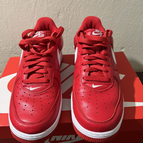 Nike Air Force 1 Low Retro sneakers, red and white, size 44