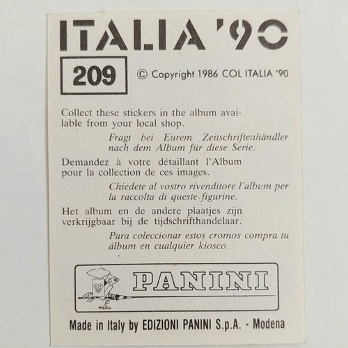 Panini Italia '90 sticker No. 209 Muller Brazil