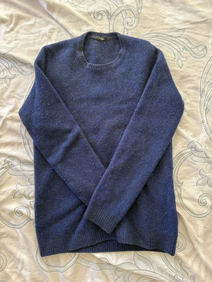 Zegna pullover used, 100% wool, size S/M, blue