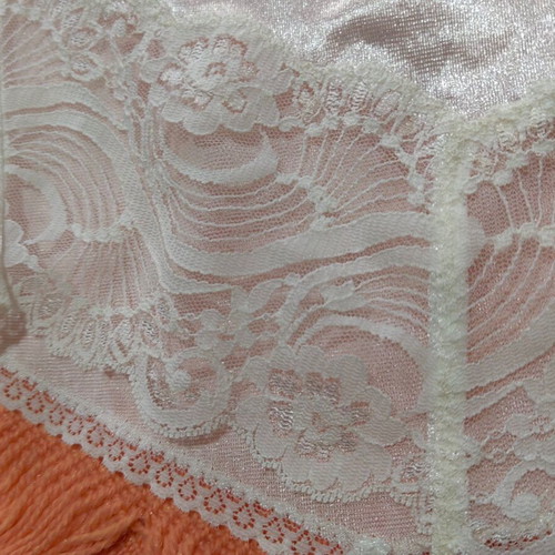 White satin babydoll with lace L/XL new