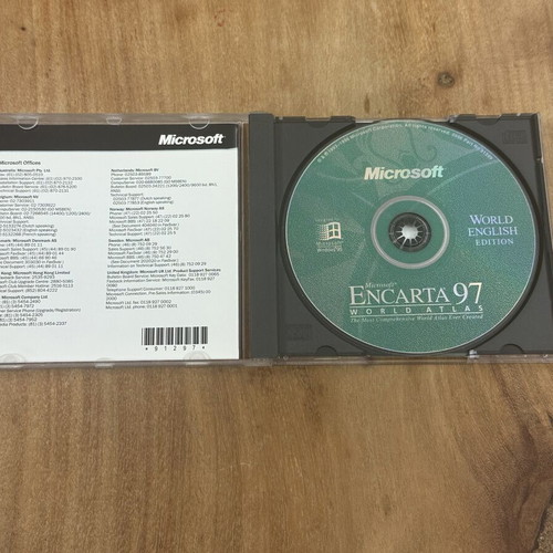 Microsoft Encarta 97 World Atlas CD used, World English Edition