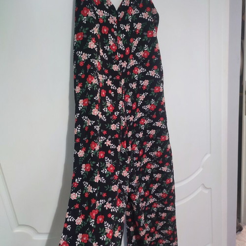 Floral jumpsuit one size used with zipper and strap repair needed