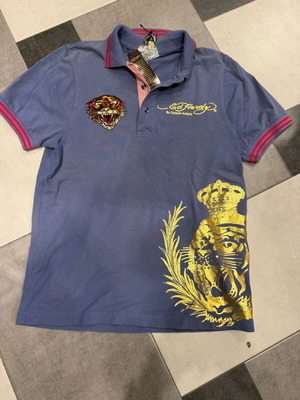 Ed Hardy Polo shirt new with tag, blue, size S