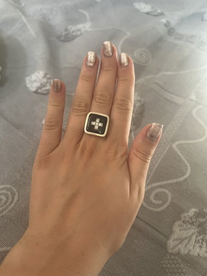 Folli Follie 925 silver ring Cross size 56 like new
