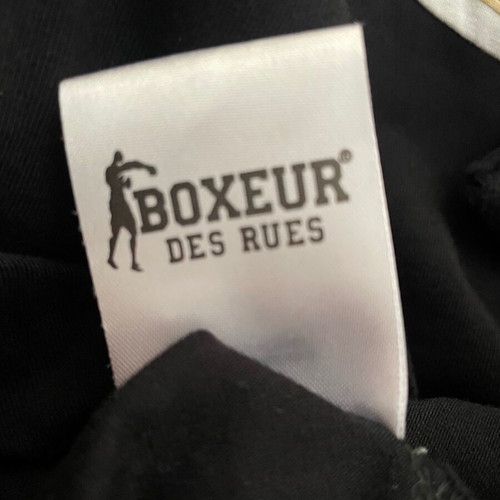 Boxeur des Rues hoodie t-shirt, black white gold, medium