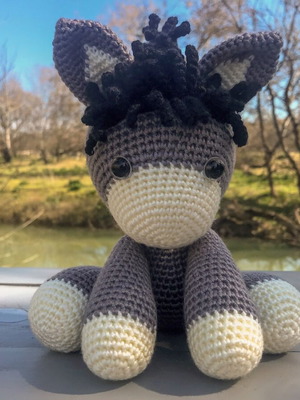 Handmade knitted amigurumi donkey doll new