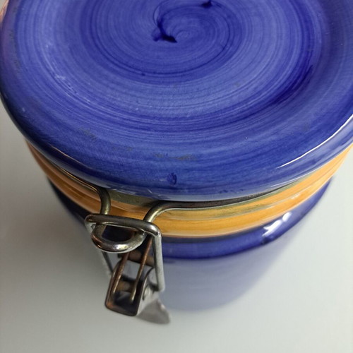 Storage Vase with Airtight Closure, Handmade Color, Like New