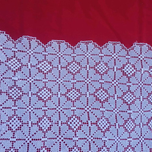 Filet lace doily used, handmade vintage 45×52 from Tinos