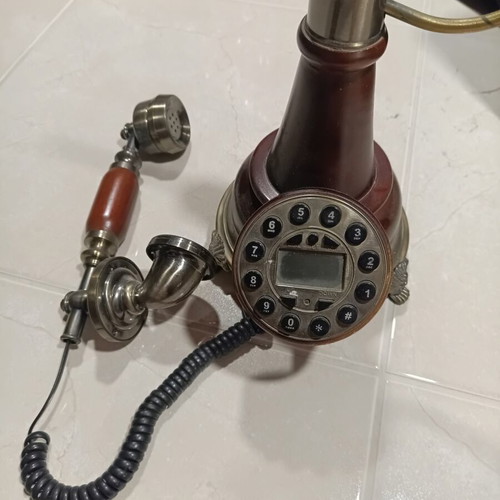Telephone vintage used, decorative, brown, cordless