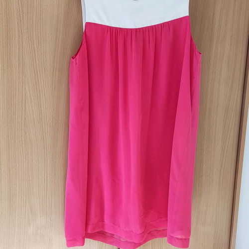 Celia Kritharioti 5226 mini dress used, fuchsia and white