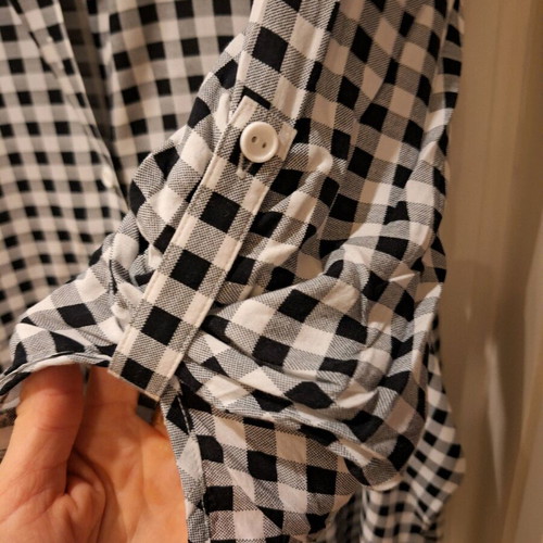 Atmosphere checked shirt dress like new, size M 38 10, black and white