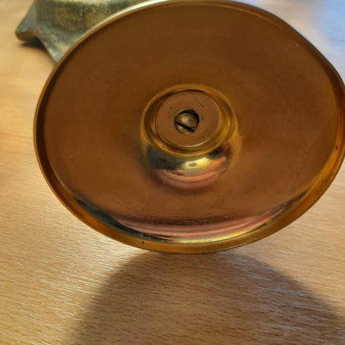 Vintage Lovjo of Sweden vase/candleholder 24K gold plated with crystal new