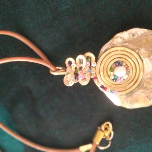 Handmade large pendant jewelry like new