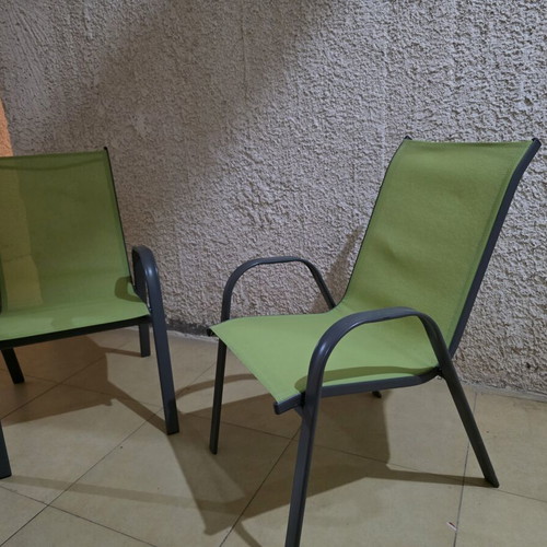Metal veranda chairs like new, set of 2