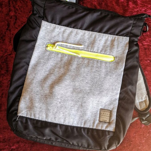 Backpack gray and black with phosphorescent zipper like new