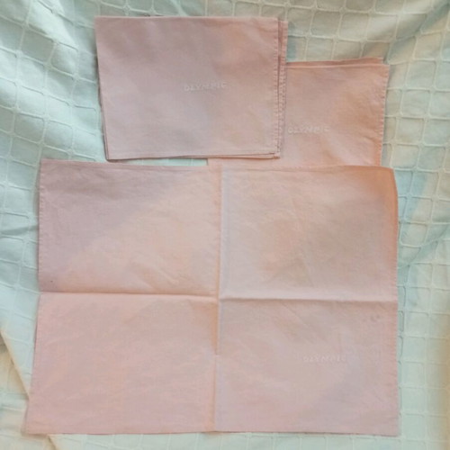 Olympic set of 3 used cotton dining napkins pink
