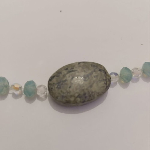 Necklace with crystals like new, handmade floating illusion style