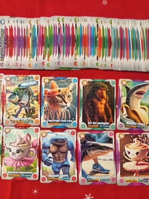 Brainrot cards new, lot of 128 (45 singles and 83 doubles)