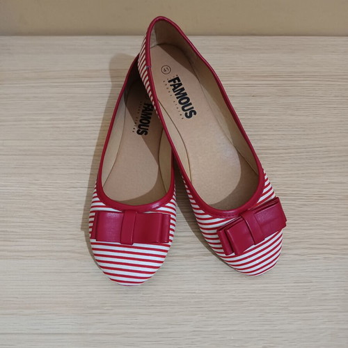 Famous Shoes ballerinas new, size 40-41, white and red