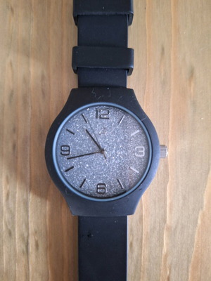 Women's black watch used, 40mm dial with silver details