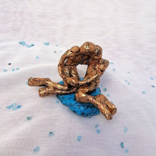 Papier Mache Couple Sculpture made to order with Bronze Paint