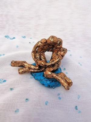 Papier Mache Couple Sculpture made to order with Bronze Paint