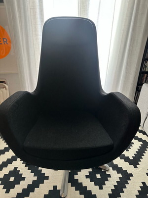 IKEA armchair large swivel with metal legs and gray felt cover