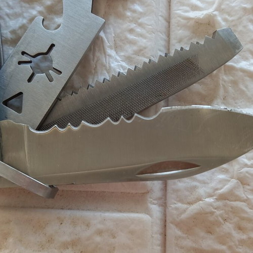 Pocket multitool used, stainless steel with case