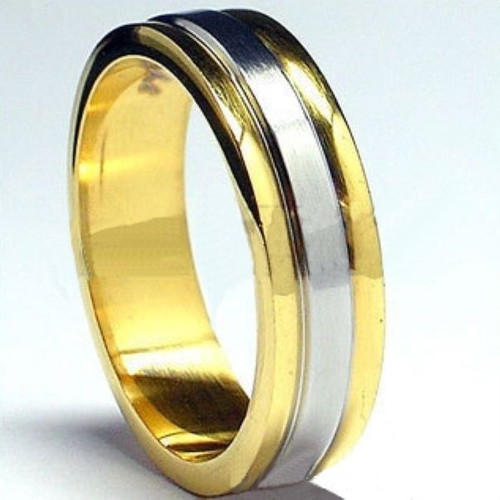 Pair of gold-plated stainless steel rings new