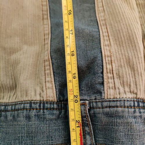 Denim jacket like new, beige and blue, sizes L and XL
