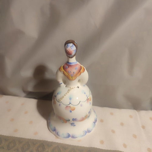 Handmade ceramic decorative bell with Russian folk art design