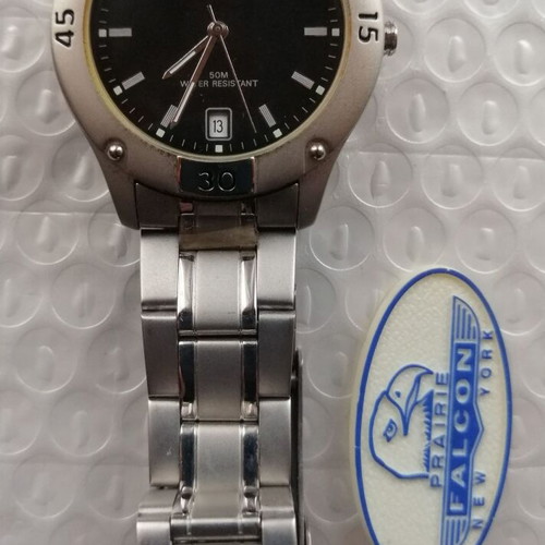 Falcon wristwatch men's like new, silver and black