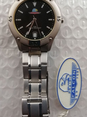 Falcon wristwatch men's like new, silver and black