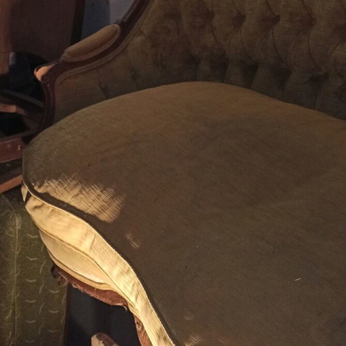 Classic two-seater sofa with carving used